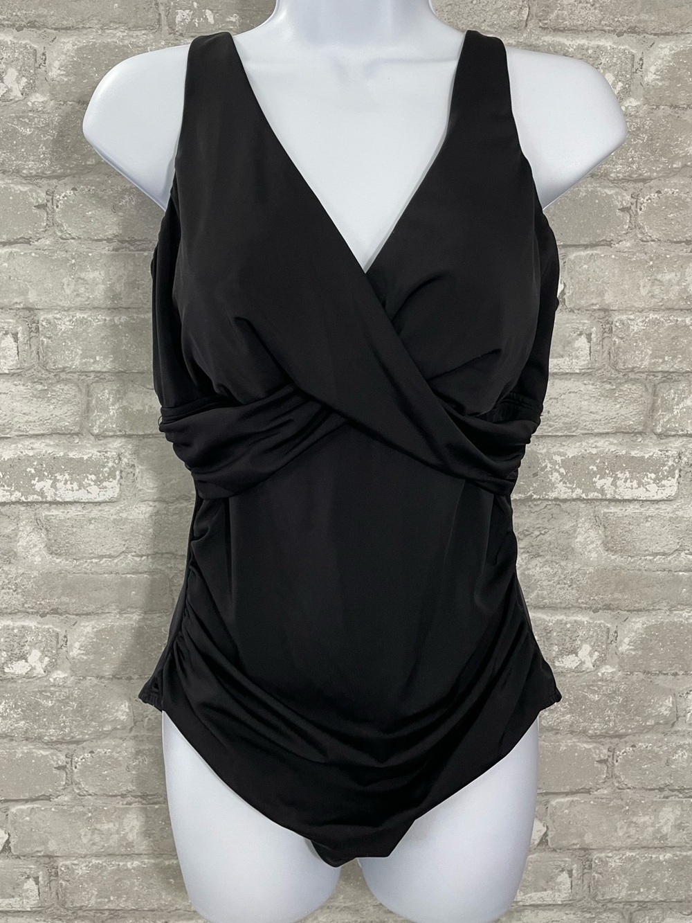 Maurices Black Ruched One Piece Swimsuit